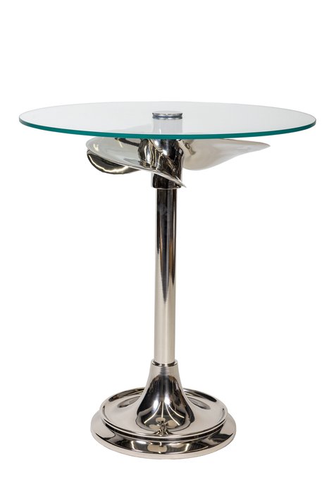 Кофейный столик Пропеллер серебряного цвета