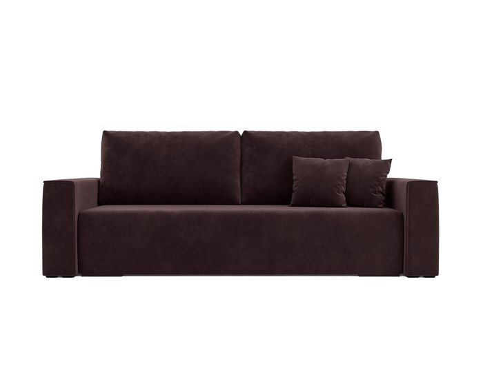 Диван-кровать Манхэттен в обивке из велюра темно-коричневого цвета - купить Прямые диваны по цене 37690.0