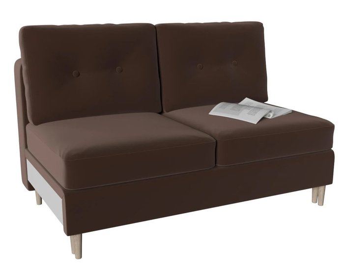 Модуль диван-кровать двухместный Белфаст коричневого цвета