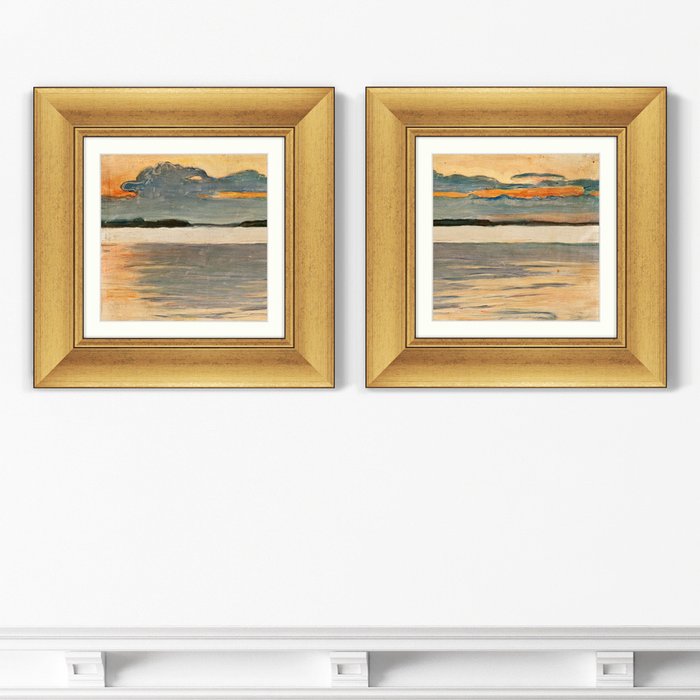 Набор из двух картин Dusc 1897 г. фрагмент в раме золотого цвета 