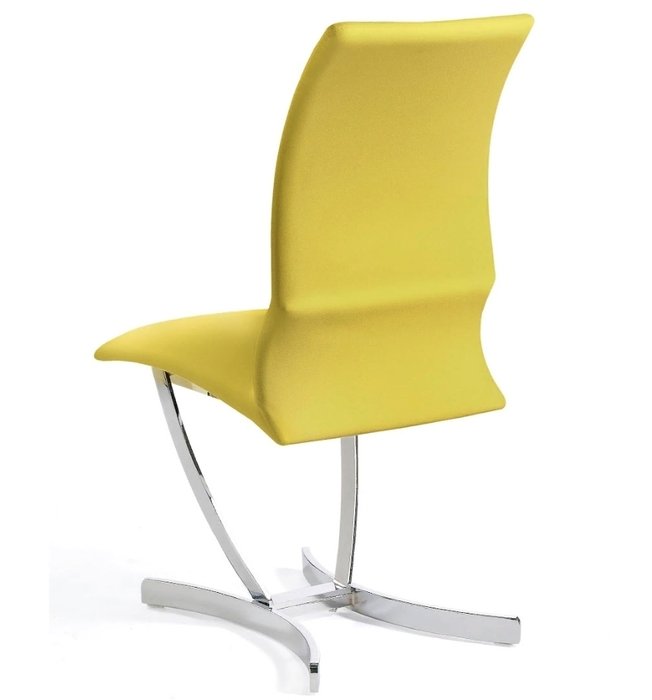 Стул в обивке из кожи желтого цвета - купить Обеденные стулья по цене 55990.0
