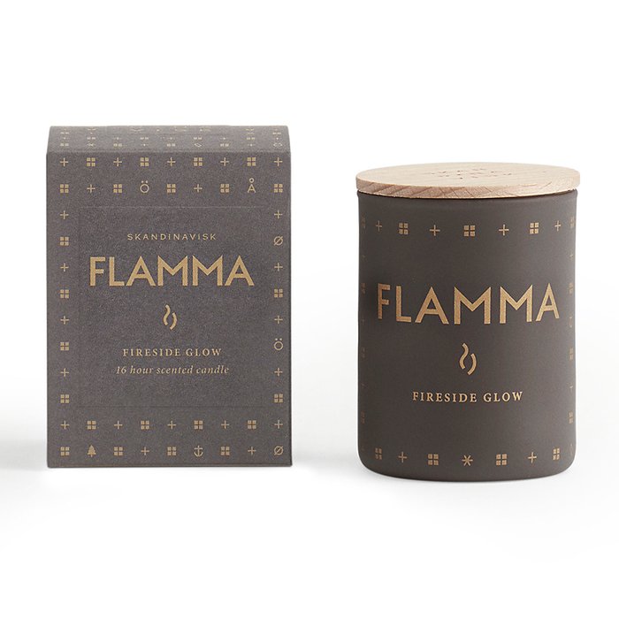 Свеча ароматическая Flamma коричневого цвета с крышкой 