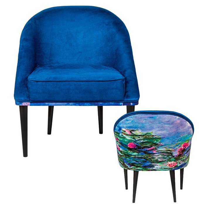 Кресло Водяные лилии синего цвета - лучшие Интерьерные кресла в INMYROOM