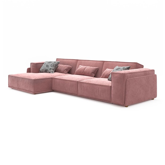  Диван-кровать Vento light угловой розового цвета - лучшие Угловые диваны в INMYROOM