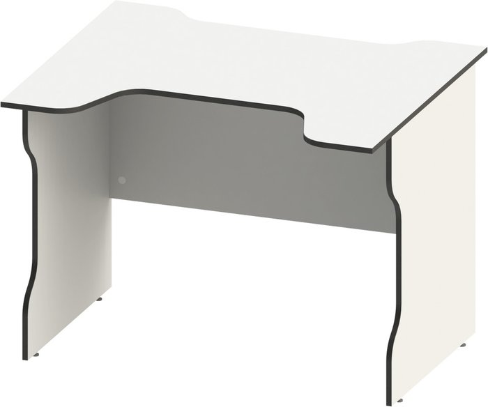 Стол компьютерный Вардиг белого цвета с черной окантовкой
