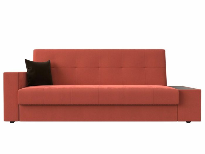 Диван-кровать Лига 020 кораллового цвета со столиком справа  - купить Прямые диваны по цене 23999.0