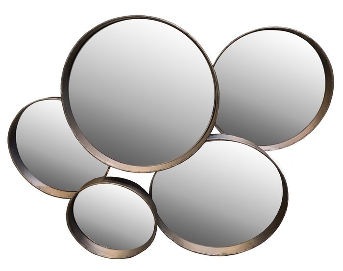 Настенное зеркало Круг из пяти зеркал в металлической раме 