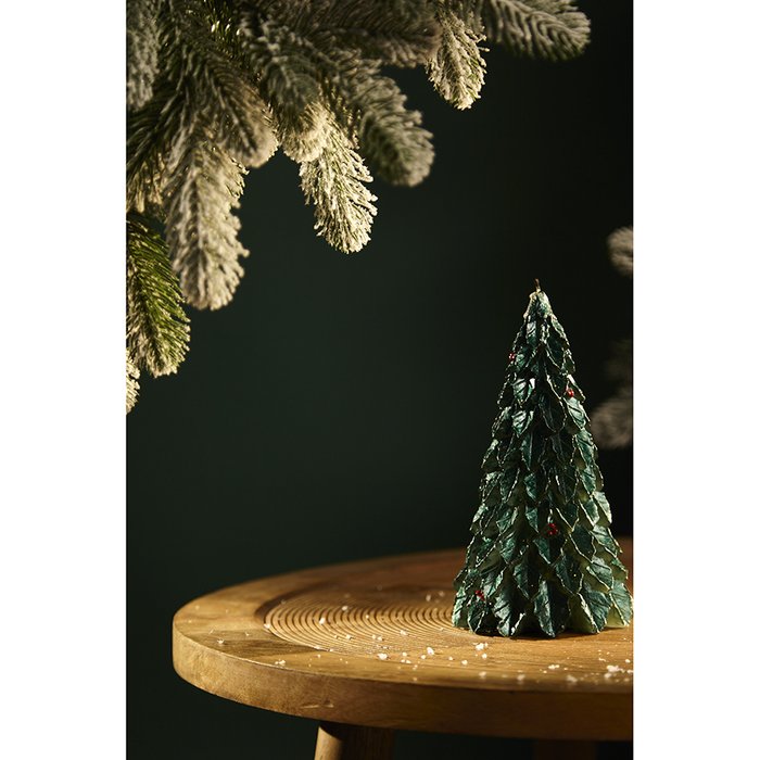 Свеча декоративная Festive flame зеленого цвета 19.5 см - лучшие Свечи в INMYROOM