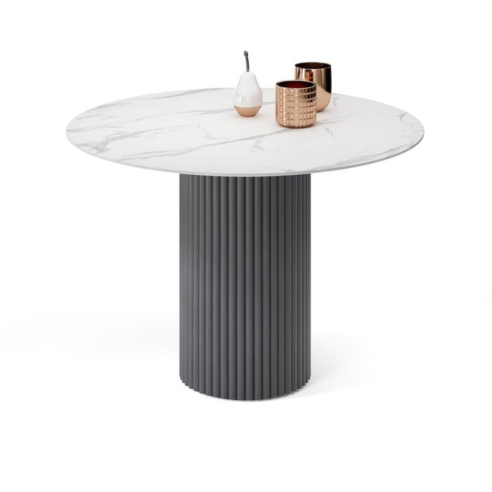 Обеденный стол Фелис M черно-белого цвета - купить Обеденные столы по цене 62192.0