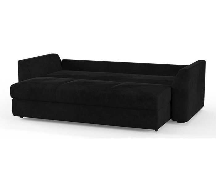Диван-кровать Ла-Рошель в обивке из велюра черного цвета - лучшие Прямые диваны в INMYROOM