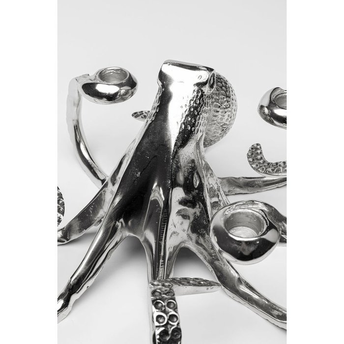 Подсвечник Octopus серебряного цвета - лучшие Подсвечники в INMYROOM