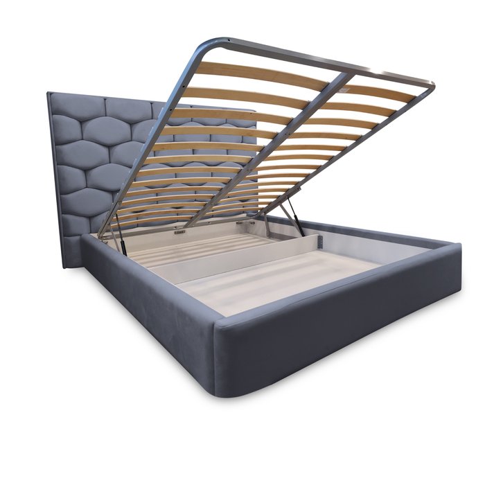 Кровать Милан 160х200 с подъемным механизмом серого цвета - лучшие Кровати для спальни в INMYROOM