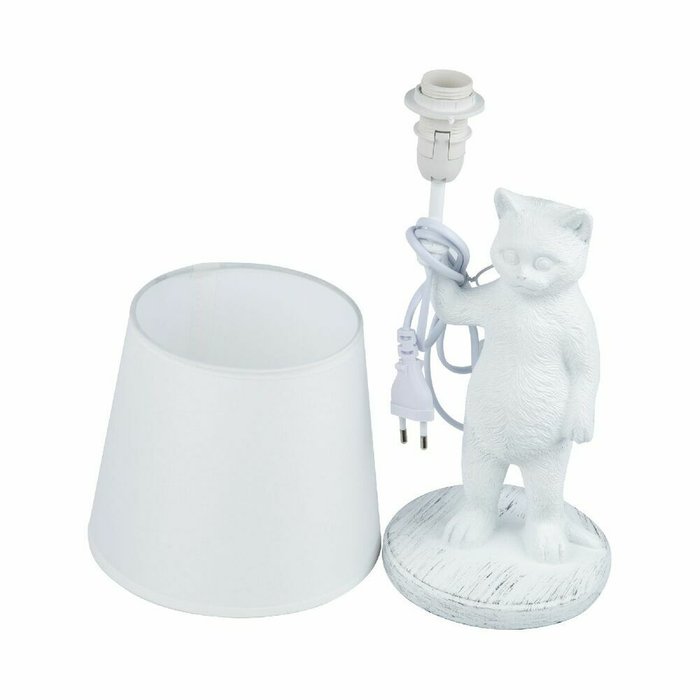 Настольная лампа UML-B465 E14 WHITE (ткань, цвет белый) - купить Настольные лампы по цене 2567.0