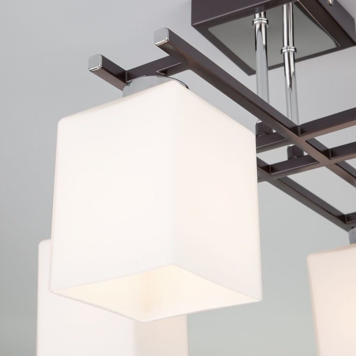 Потолочный светильник с плафонами 70018/4 хром/венге Devis - лучшие Потолочные люстры в INMYROOM