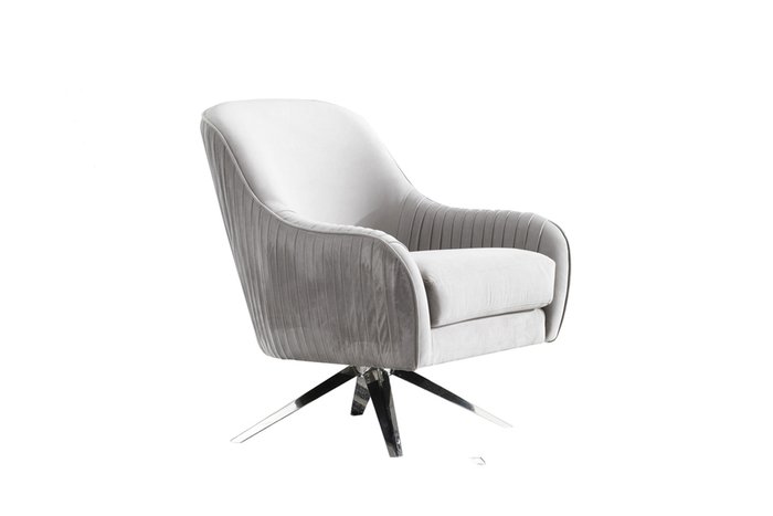 Кресло вращающееся с обивкой из серого велюра - купить Интерьерные кресла по цене 77600.0