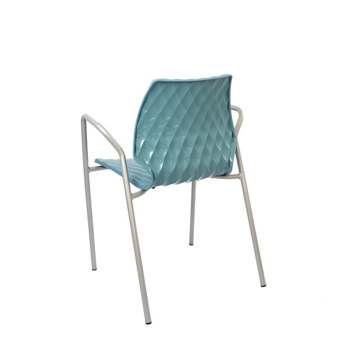 Стул Uni голубого цвета с подлокотниками - лучшие Обеденные стулья в INMYROOM