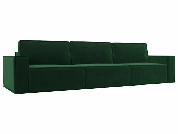 Прямой диван-кровать Куба лонг темно-зеленого цвета