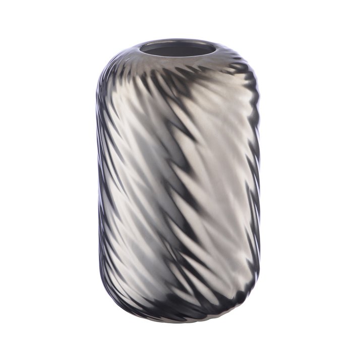 Декоративная ваза Волна серебряного цвета