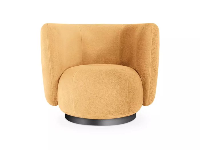 Кресло Lucca желтого цвета с черным основанием  - купить Интерьерные кресла по цене 59040