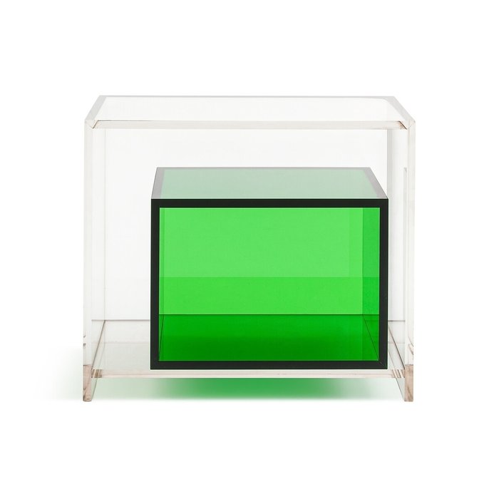 Столик прикроватный из акрилового стекла Dario серо-зеленого цвета - лучшие Журнальные столики в INMYROOM