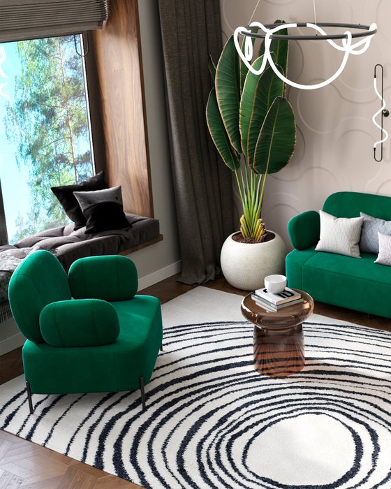 Кресло Кэнди с подлокотниками зеленого цвета - лучшие Интерьерные кресла в INMYROOM