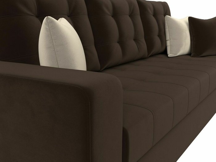 Прямой диван-кровать Ливерпуль темно-коричневого цвета - лучшие Прямые диваны в INMYROOM