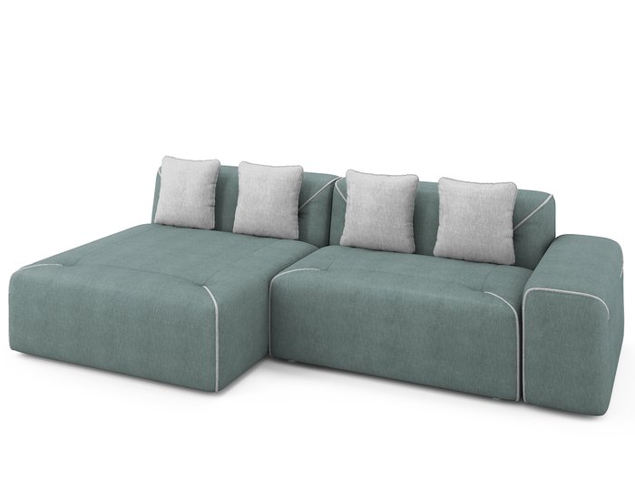 Угловой раскладной диван Portu левый мятного цвета - лучшие Угловые диваны в INMYROOM