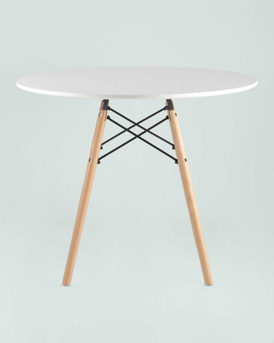 Стол белого цвета на деревянных ножках - лучшие Обеденные столы в INMYROOM