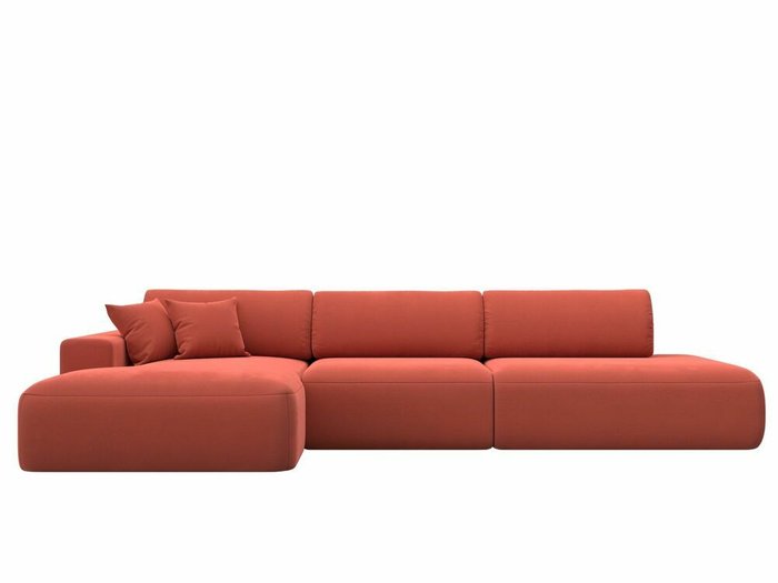 Угловой диван-кровать Лига 036 Модерн Лонг кораллового цвета левый угол - купить Угловые диваны по цене 87999.0
