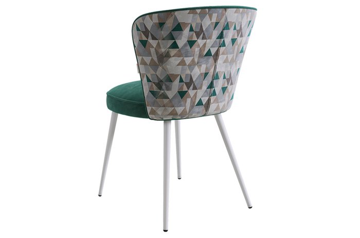 Стул Адам зеленого цвета с белыми ножками - купить Обеденные стулья по цене 7880.0