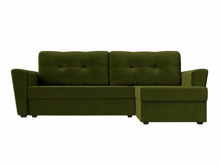 Угловой диван-кровать Амстердам лайт зеленого цвета правый угол - купить Угловые диваны по цене 27999.0