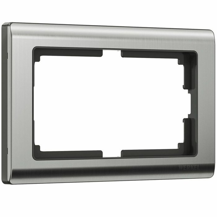 Рамка из металла для двойной розетки Metallic глянцевый никель W0081602 Рамка из металла для двойной розетки Metallic глянцевый никель W0081602