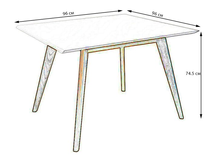 Обеденный стол Лунд L с белой столешницей  - купить Обеденные столы по цене 18450.0