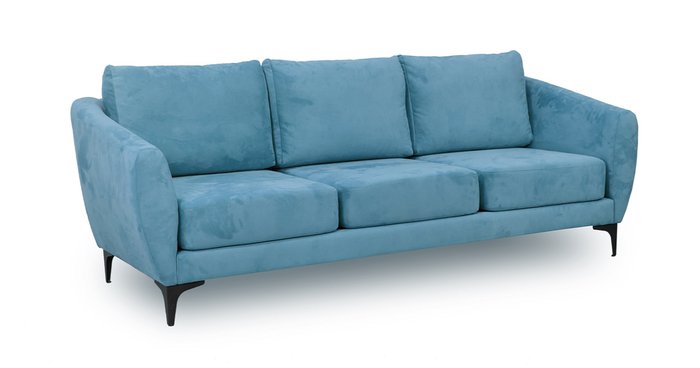 Диван трехместный Дана серо-голубого цвета - купить Прямые диваны по цене 47145.0