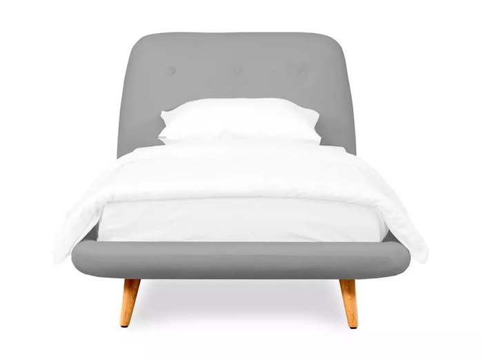 Кровать Loa 90х200 серого цвета без подъемного механизма - купить Кровати для спальни по цене 44910.0
