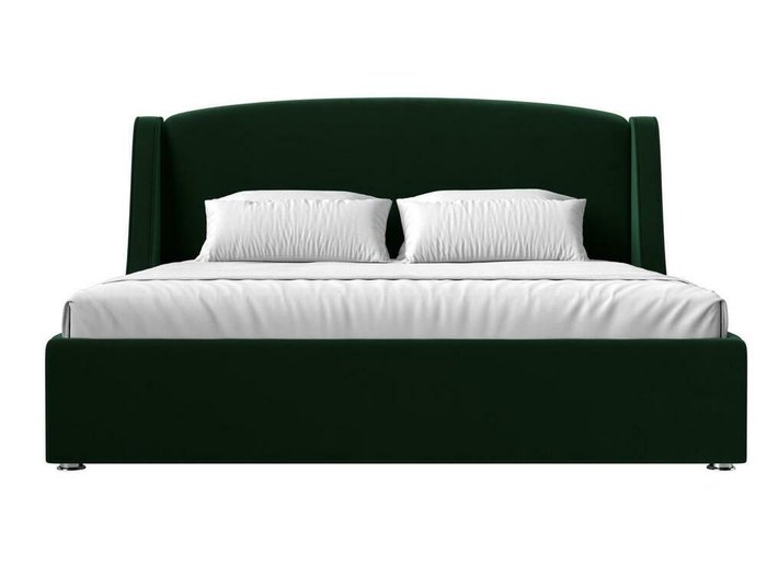 Кровать Лотос 200х200 темно-зеленого цвета с подъемным механизмом - купить Кровати для спальни по цене 92999.0