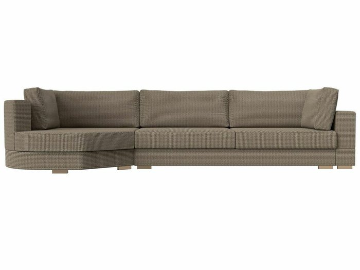 Угловой диван-кровать Лига 026 бежево-коричневого цвета левый угол - купить Угловые диваны по цене 85999.0