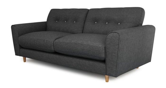 Трехместный диван Arden MT черный - купить Прямые диваны по цене 64000.0
