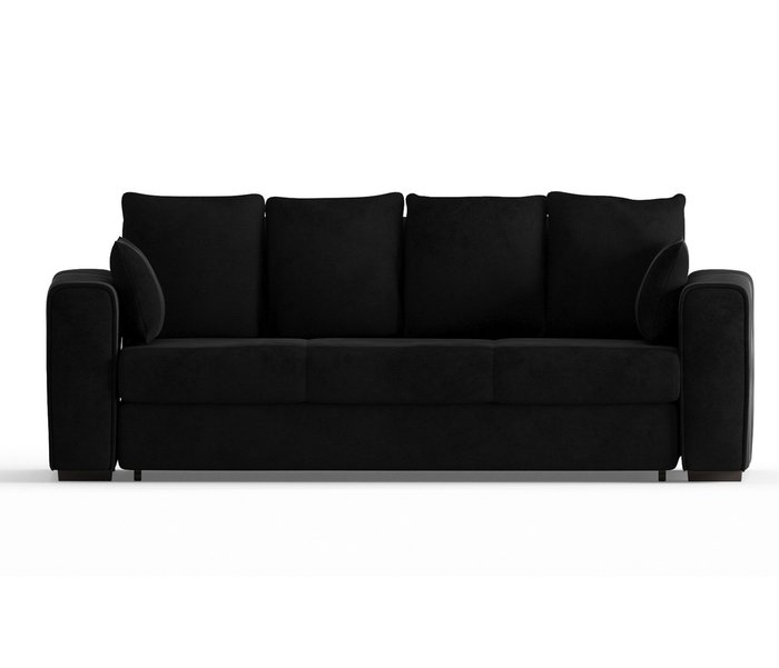 Диван-кровать Рошфор в обивке из велюра черного цвета - купить Прямые диваны по цене 44590.0