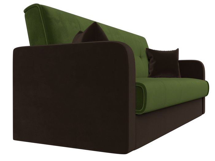 Диван-кровать Надежда коричнево-зеленого цвета - лучшие Прямые диваны в INMYROOM