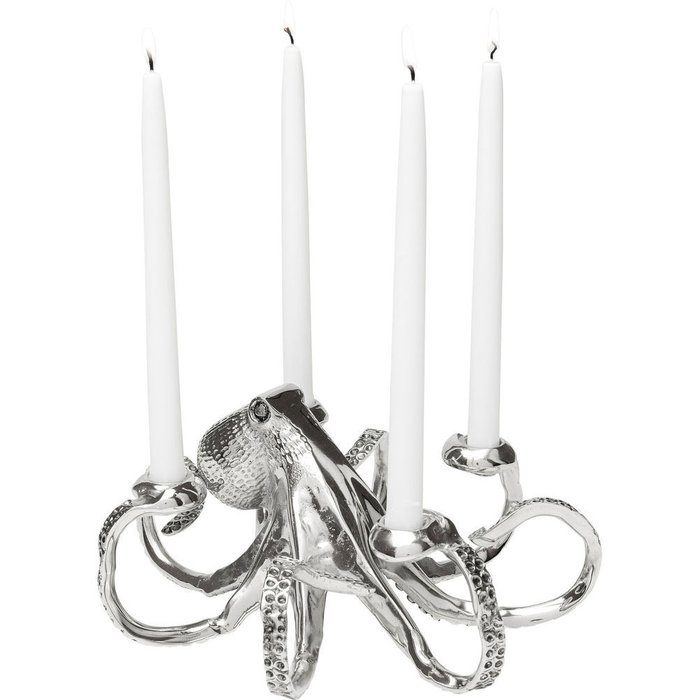 Подсвечник Octopus серебряного цвета - купить Подсвечники по цене 26030.0