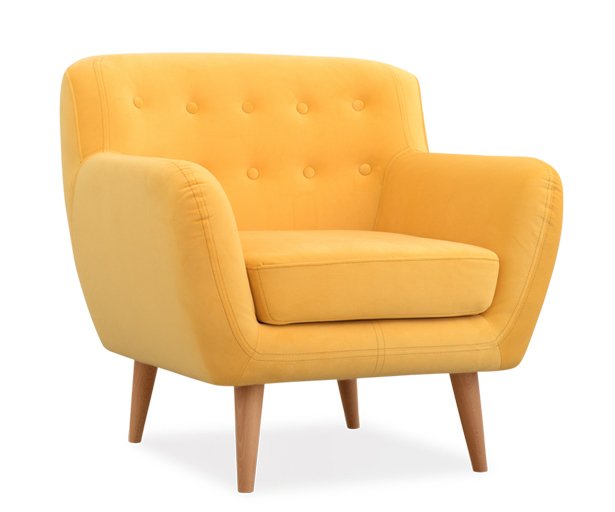 Кресло Эллинг дизайн 2 желтого цвета