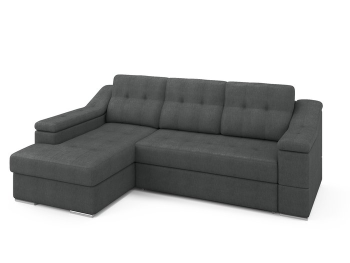 Угловой раскладной диван Liverpool левый темно-серого цвета - купить Угловые диваны по цене 86600.0