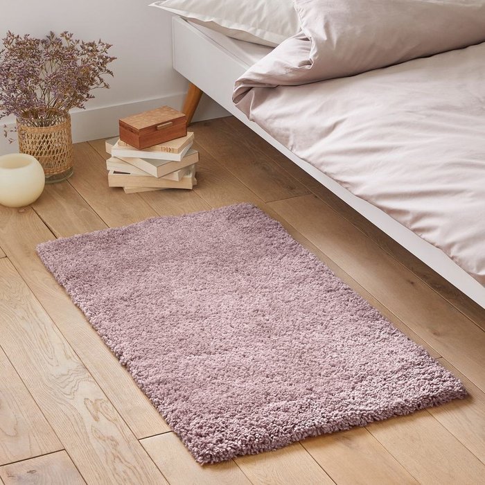 Прикроватный коврик Afaw из искусственной шерсти с длинным ворсом розового цвета 60x110 см