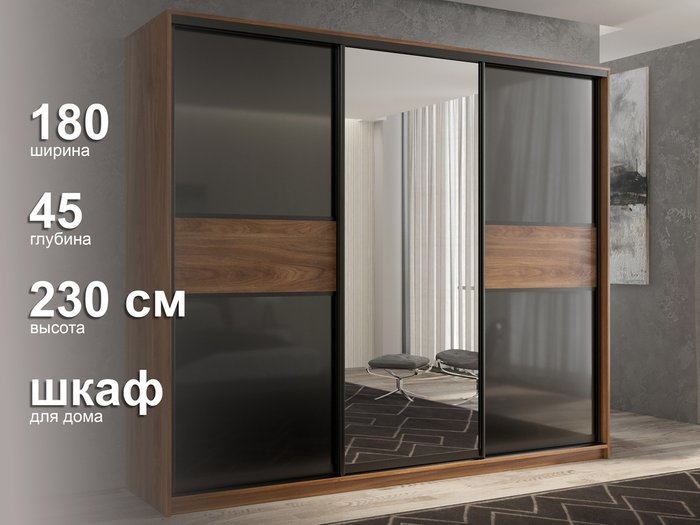 Шкаф-купе Кааппи-9 180 М цвета Кастелло бренди  - лучшие Шкафы-купе в INMYROOM