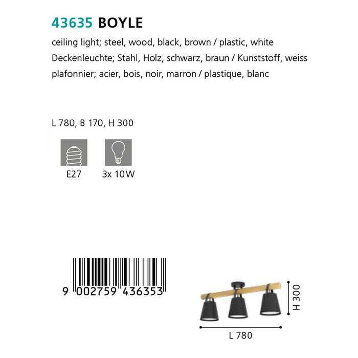 Люстра потолочная Boyle черно-бежевого цвета - лучшие Потолочные люстры в INMYROOM