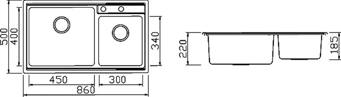 Мойка кухонная прямоугольная Seaman Eco Roma 86х50 см брашированная - купить Кухонные мойки по цене 26061.0