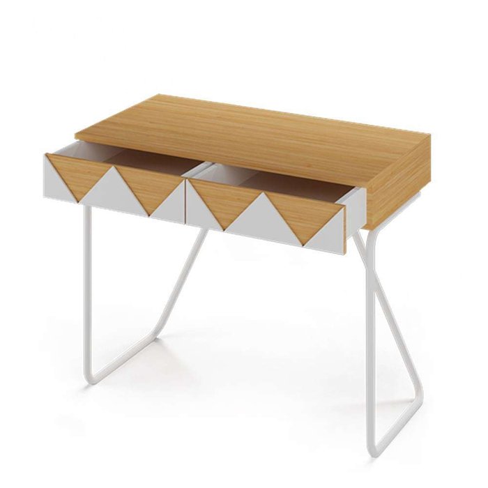 Рабочий стол Woo Desk бело-бежевого цвета - купить Письменные столы по цене 39900.0
