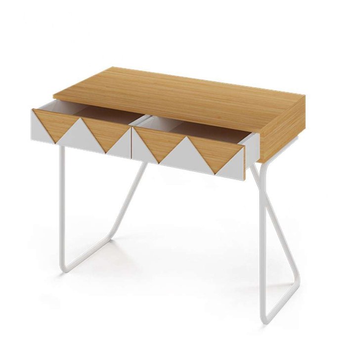 Рабочий стол Woo Desk бело-бежевого цвета - купить Письменные столы по цене 39900.0 Рабочий стол Woo Desk бело-бежевого цвета - купить Письменные столы по цене 39900.0