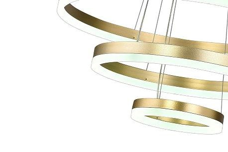Подвесная светодиодная люстра High-Tech Led Lamps золотого цвета - купить Подвесные люстры по цене 16928.0
